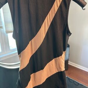 Black and Tan Sleeveless Top